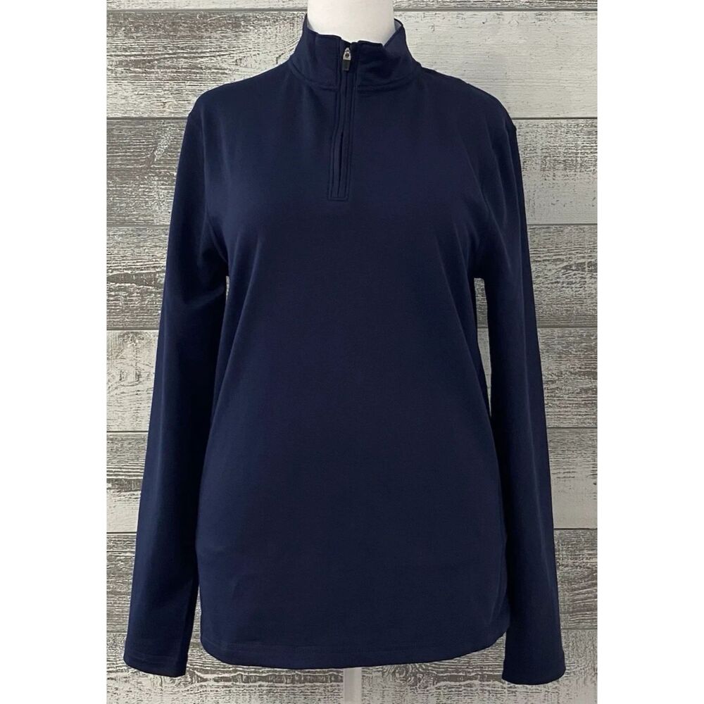 J Crew Performance Nwt Half Zip Pullover Navy Lon… - image 1